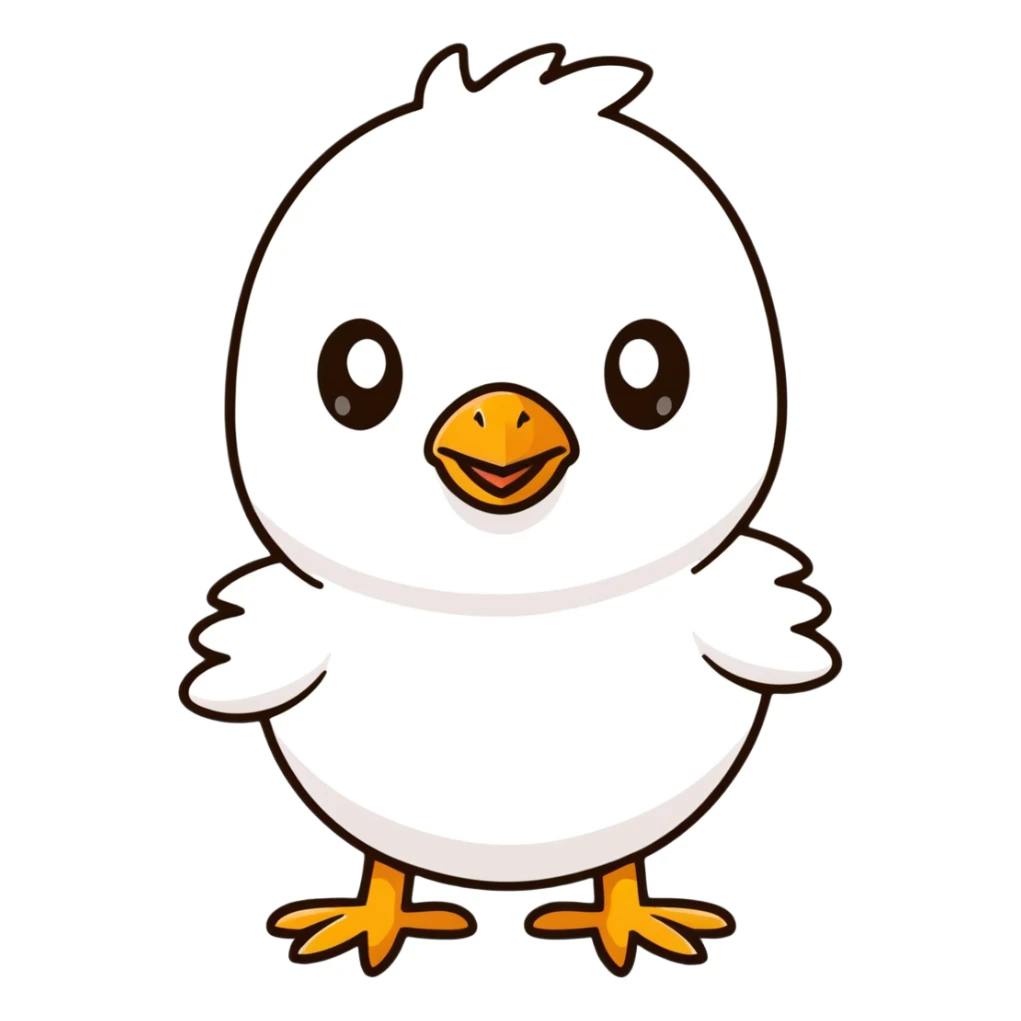 a cute black baby chick with big eyes sticker