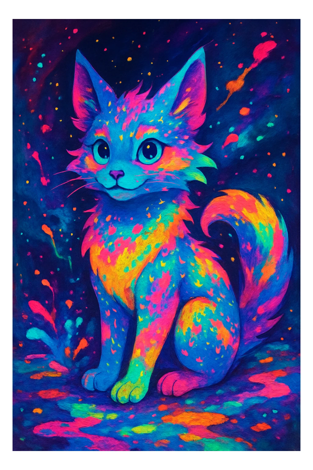 Neon Splash Fantasy Furry Animal Creature  sticker