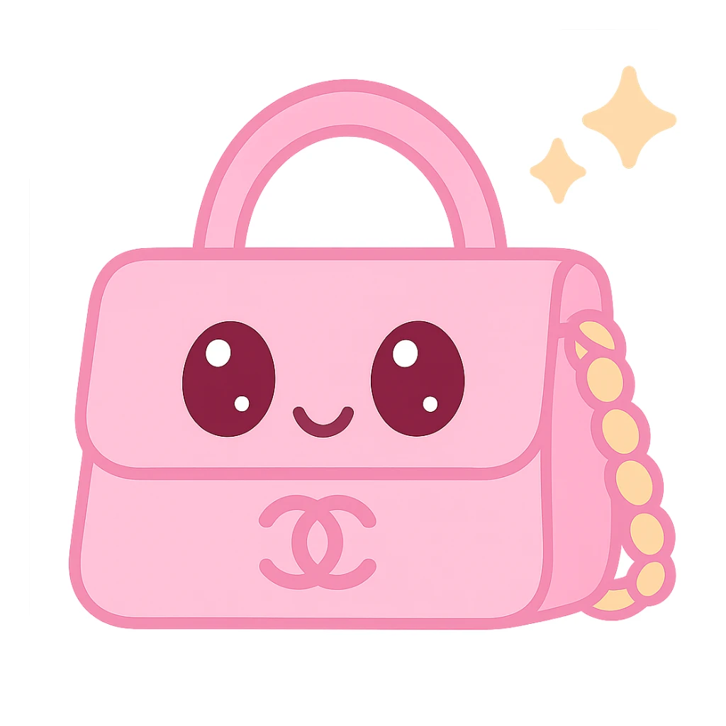 pink Chanel purse, cute and playful sticker
