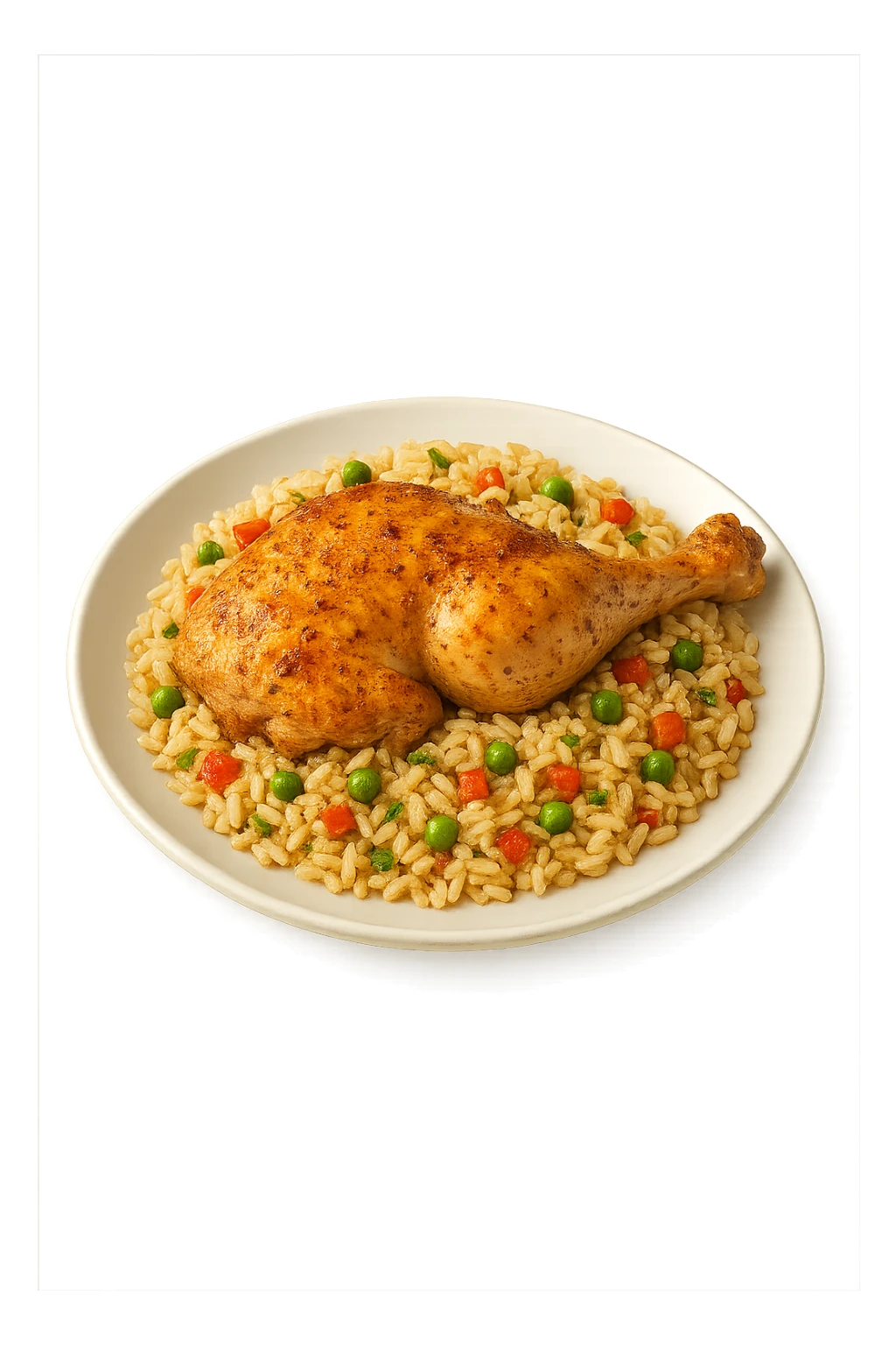 Riso con pollo cucinato su un piatto sticker