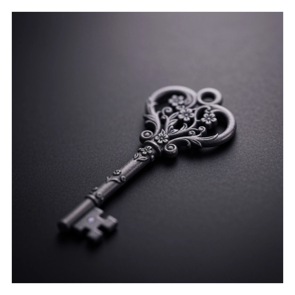 goth key, cute, expressive, minimal sticker