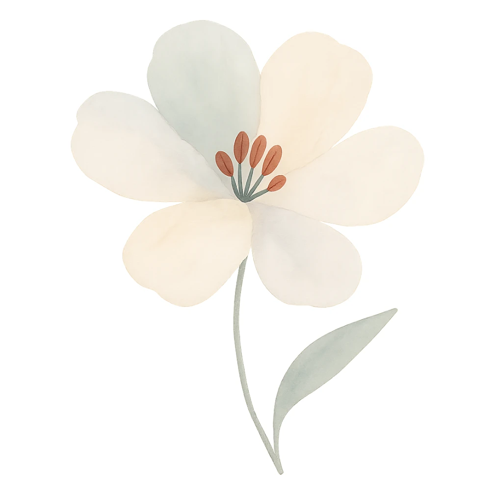 flower, watercolor art style sticker