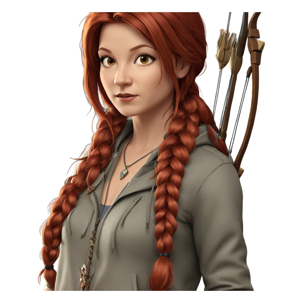 red haired archer girl sticker