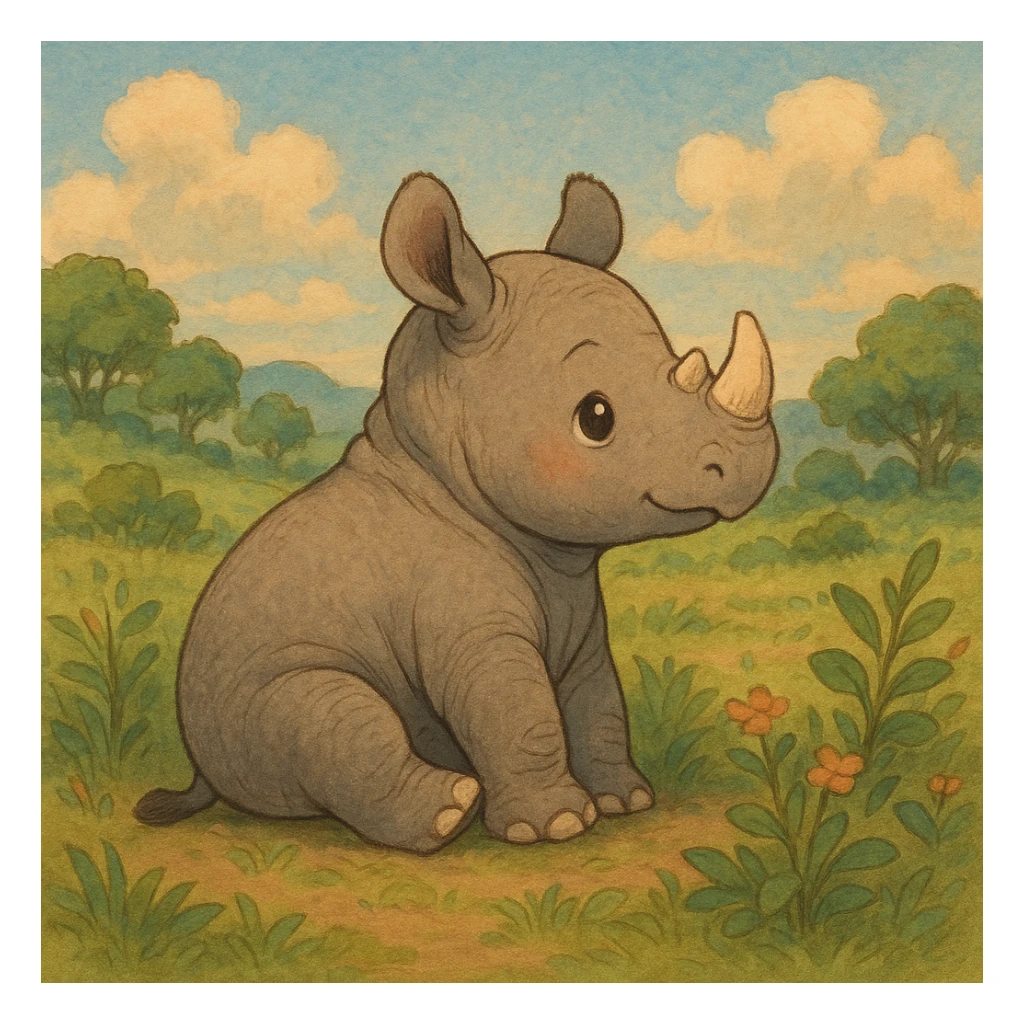 baby rhino sticker