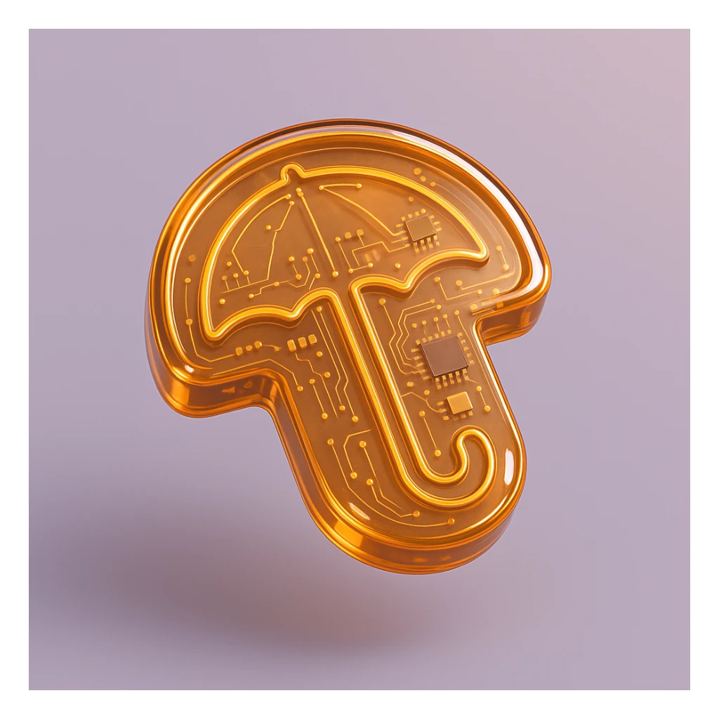 dalgona candy with umbrella shape, inspired by Squid Game sticker