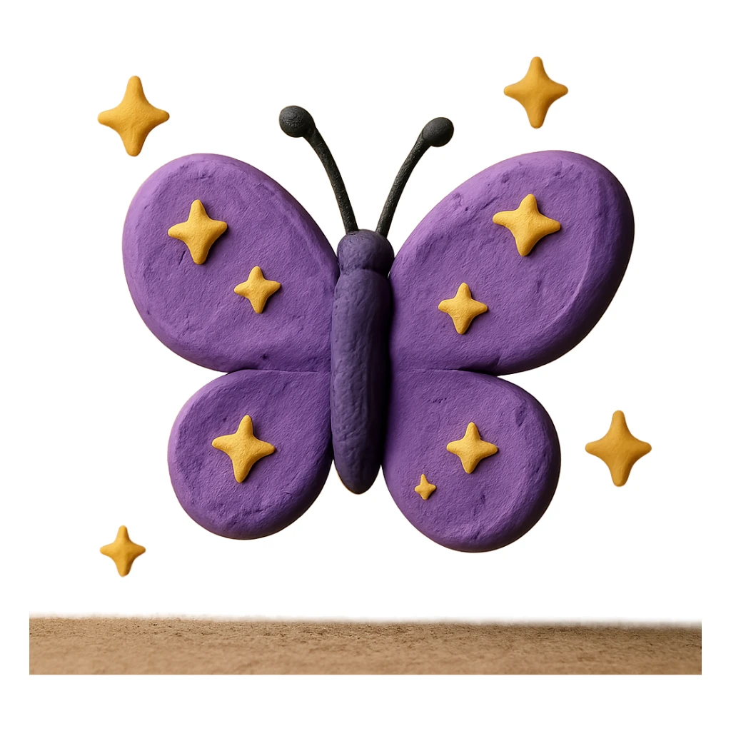 purple butterfly with sparkles sticker
