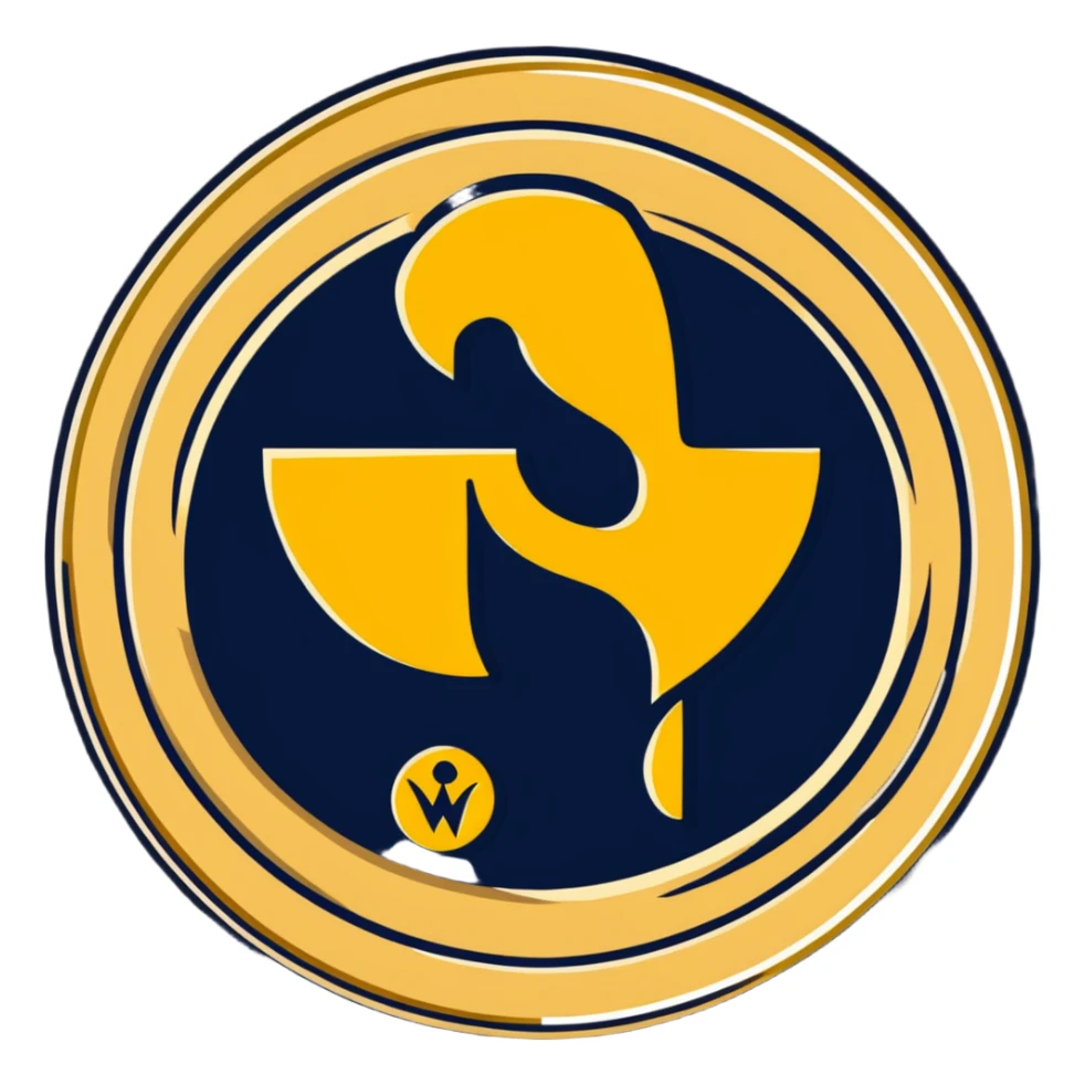 Wu-Tang Clan logo on a gold coin sticker