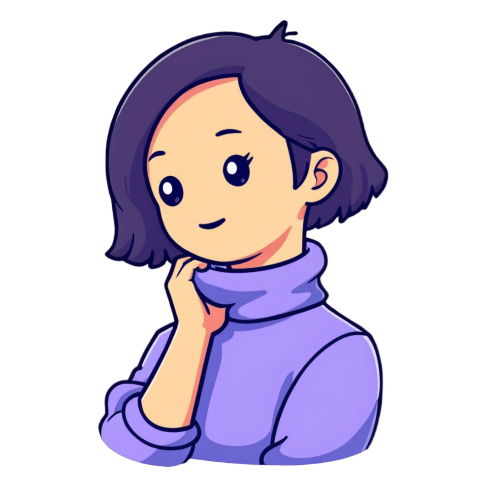 a girl holding her neck  sticker