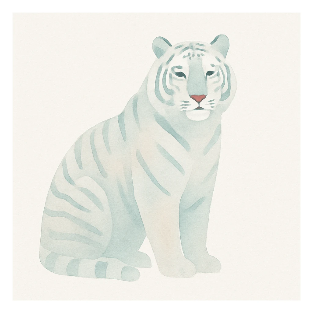 majestic Siberian tiger, watercolor art style sticker