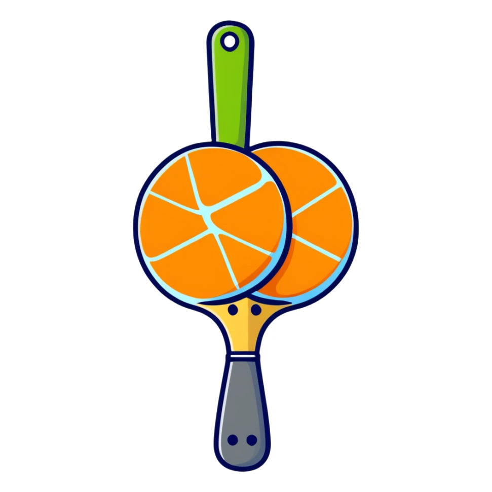 pickleball paddle and ball with citrus fruit accents, inspired by Mersin sticker