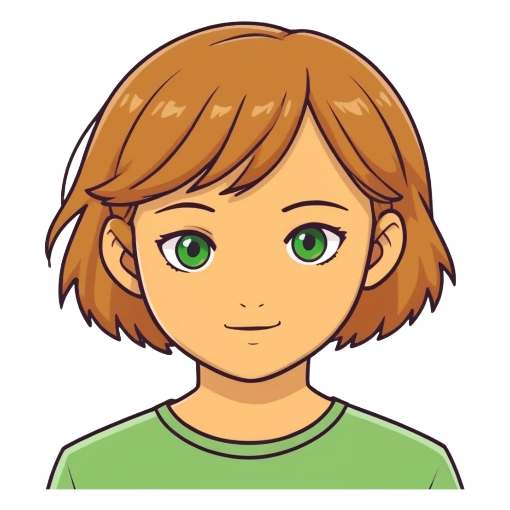 Green eyes light brown hair tan skin  sticker