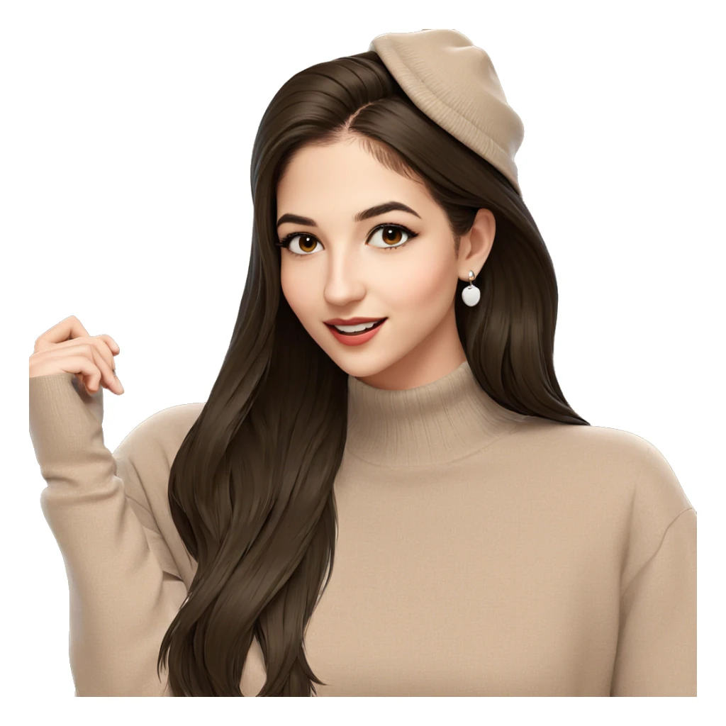 smiling girl in hat sticker