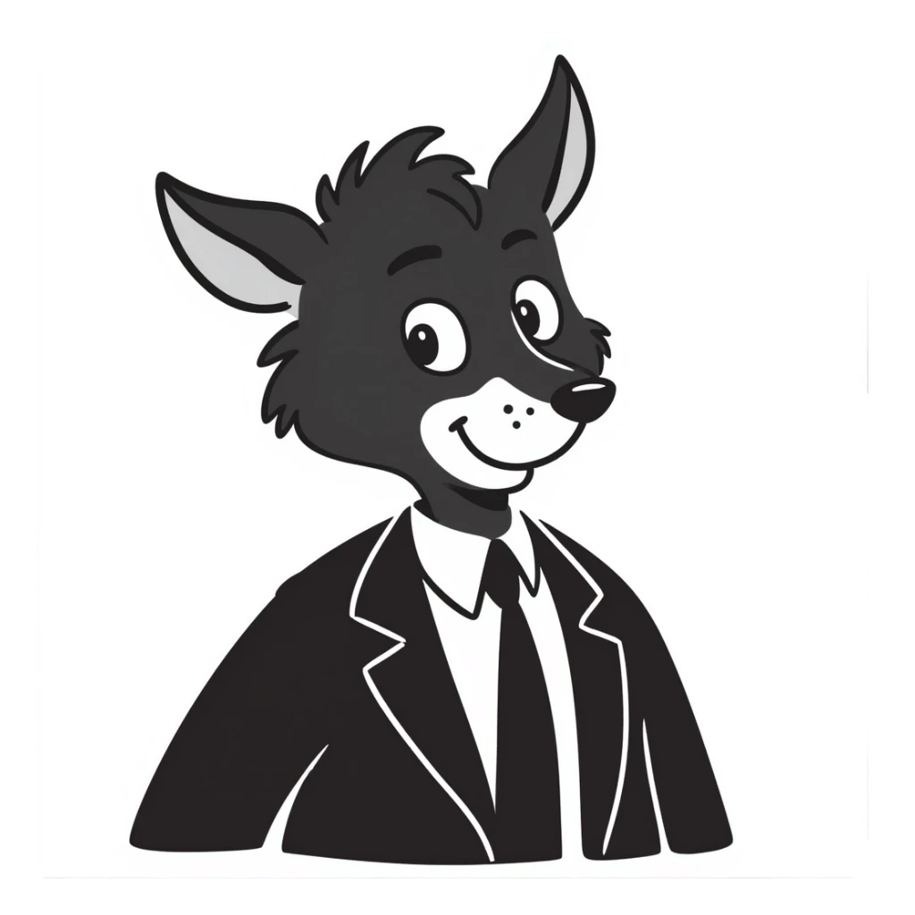 retro 1950s anthropomorphised animal head sticker