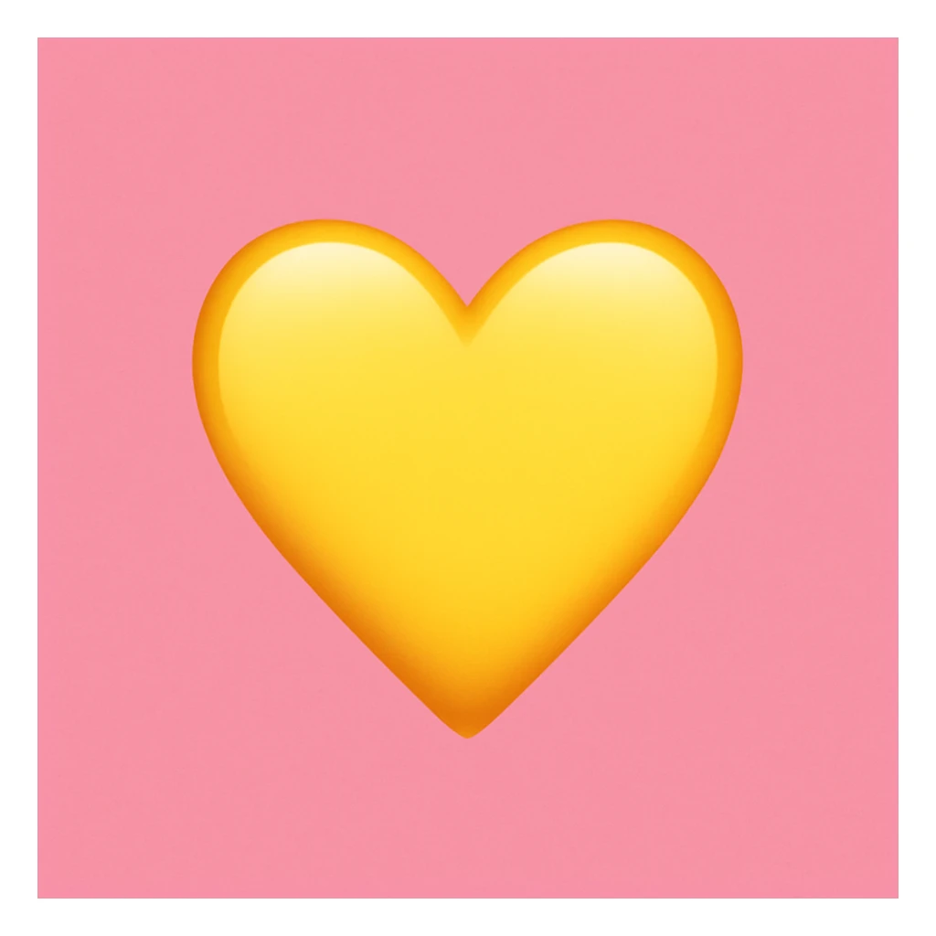 yellow heart emoji with a pink background sticker