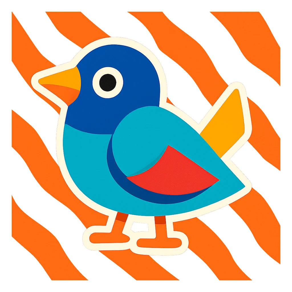 bird emoji with white outline sticker