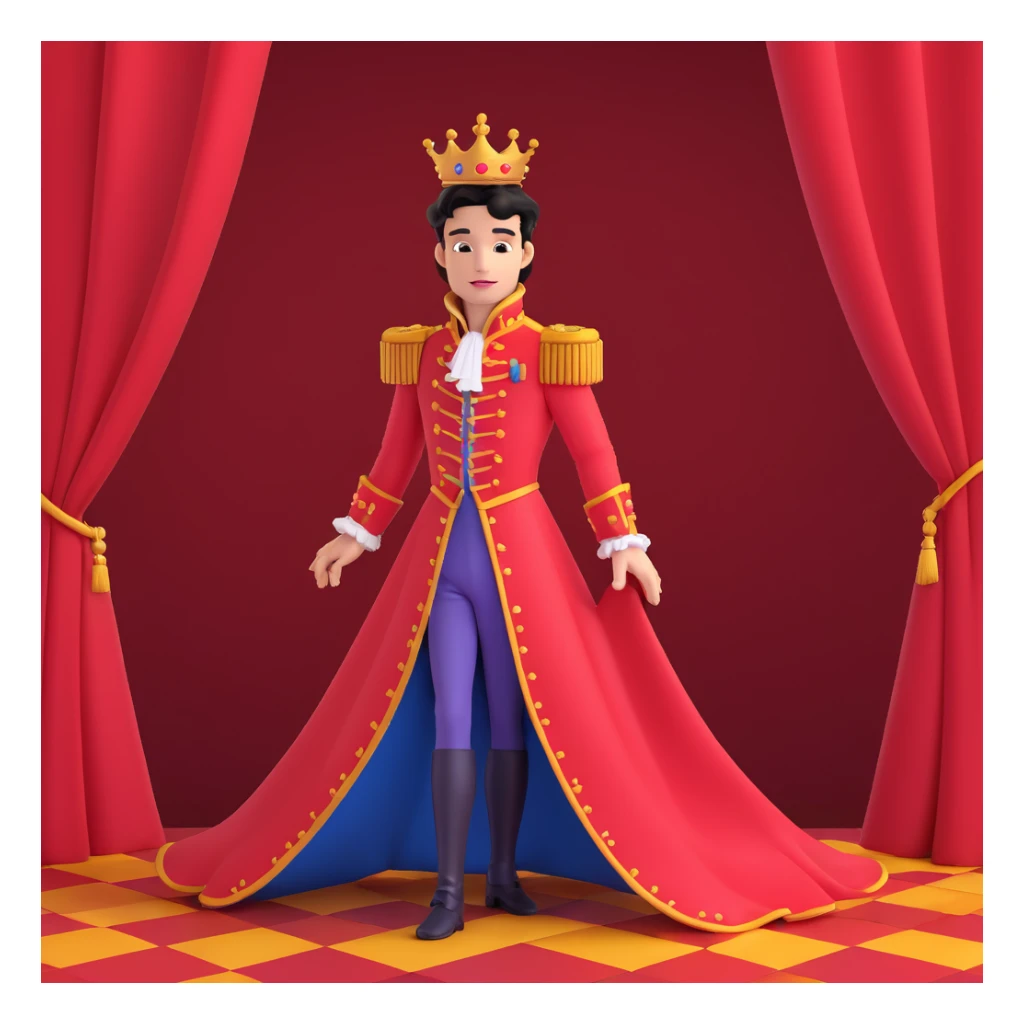 prince in red dress, royaqle background sticker