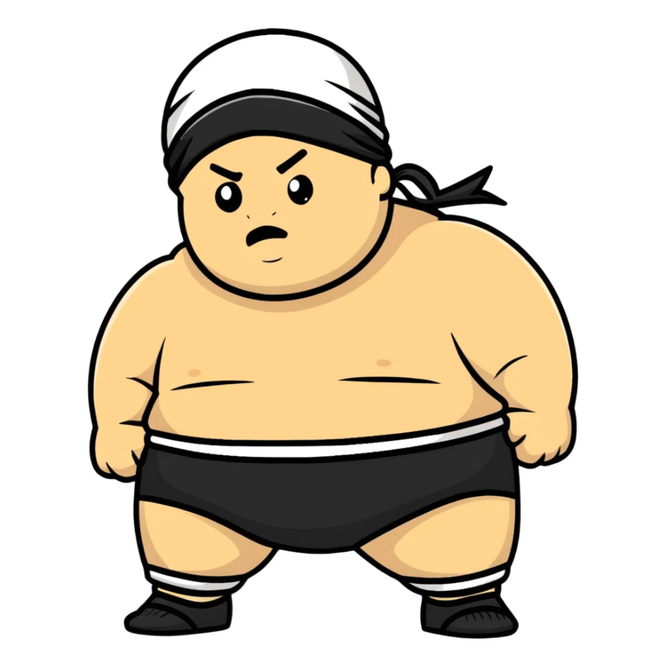White skin fat guy with black durag in wrestling singlet sticker