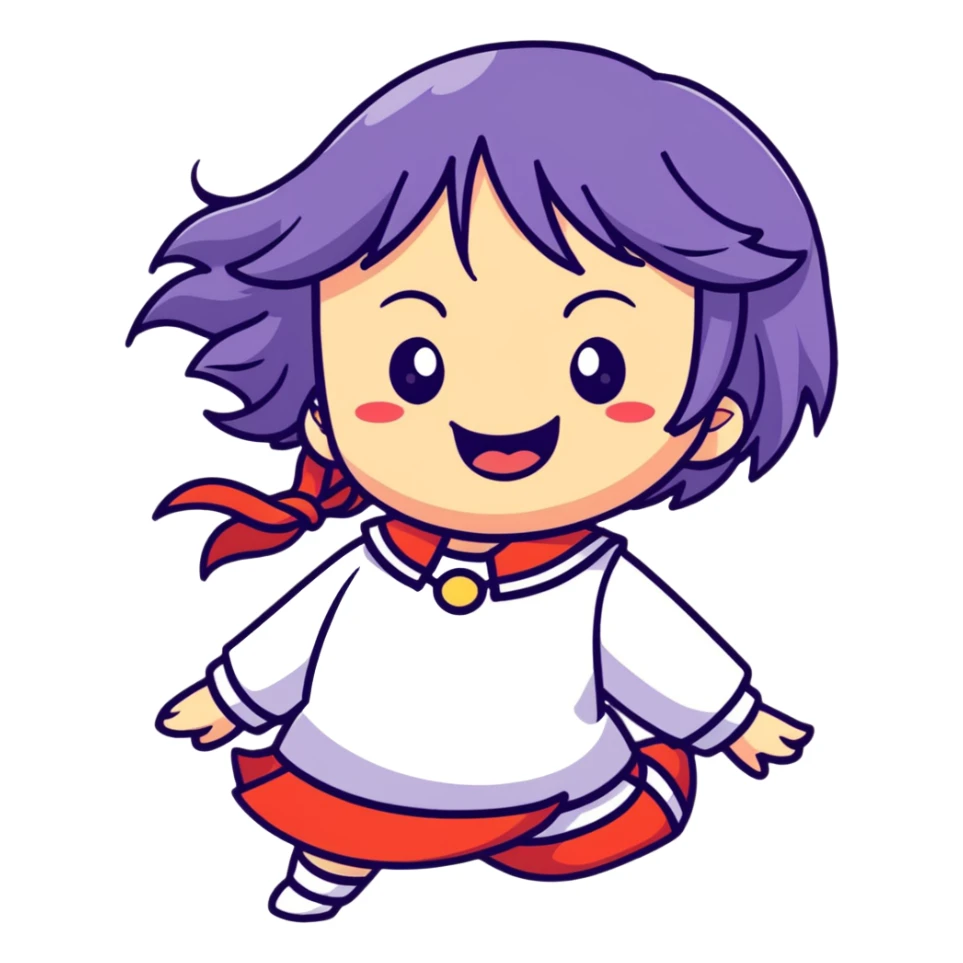 magical heroine chibi emote laughing with eyes closed sticker