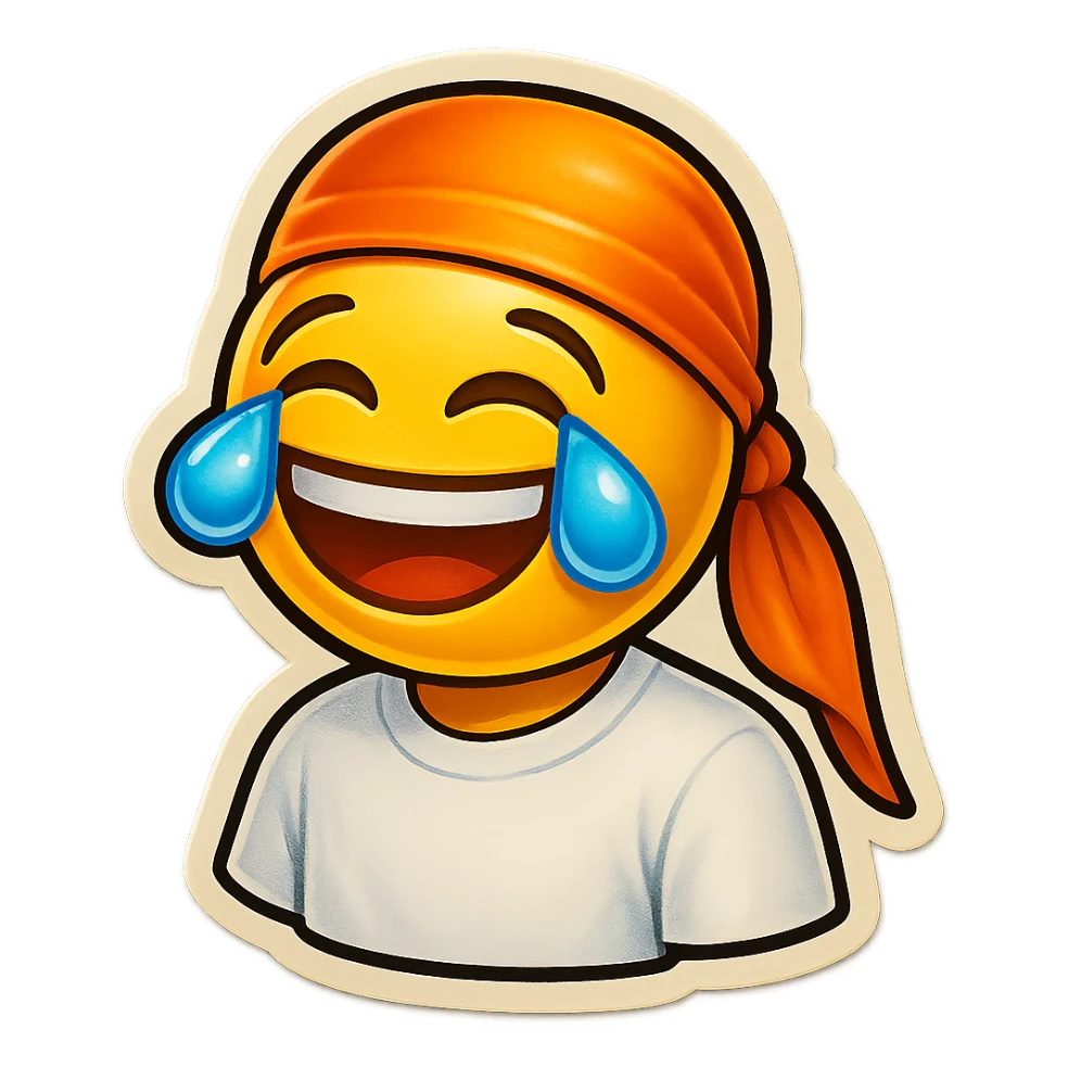 laughing crying
make his shirt white
make him smile
Change His durag To orange sticker