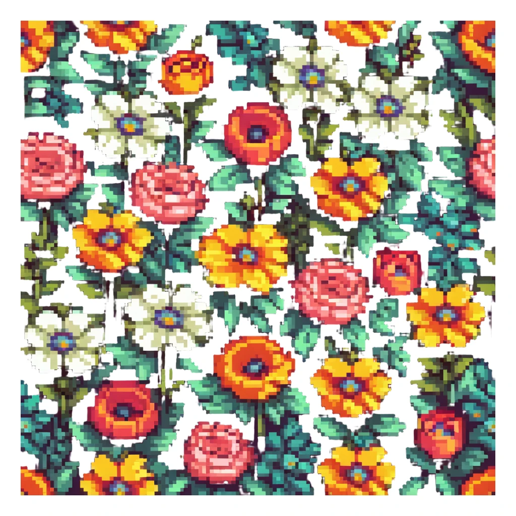 A bright floral bouquet, vibrant colors sticker