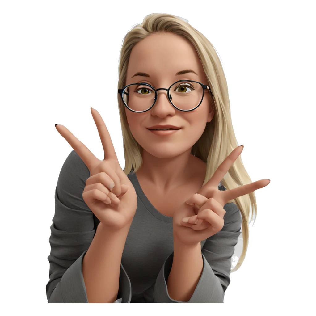 blonde girl with glasses indoors sticker