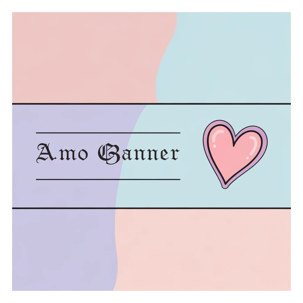 pastel emo banner with a heart accent, cute, expressive, minimal, variation 3 sticker