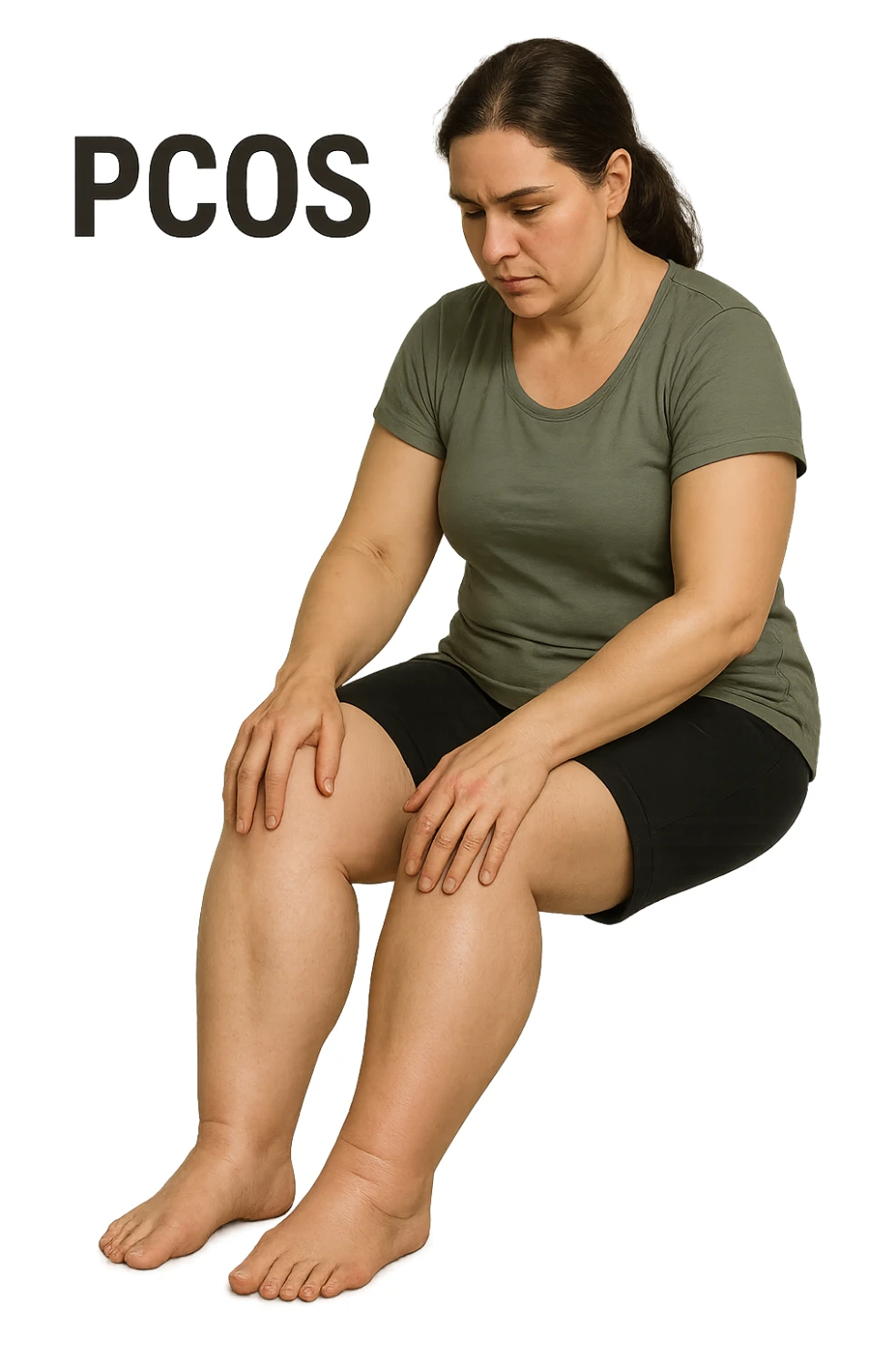 dONNA CON PCOS CHE COMBATTE LE SUE GAMBE GONFIE IMMAGINI REALISTICHE sticker