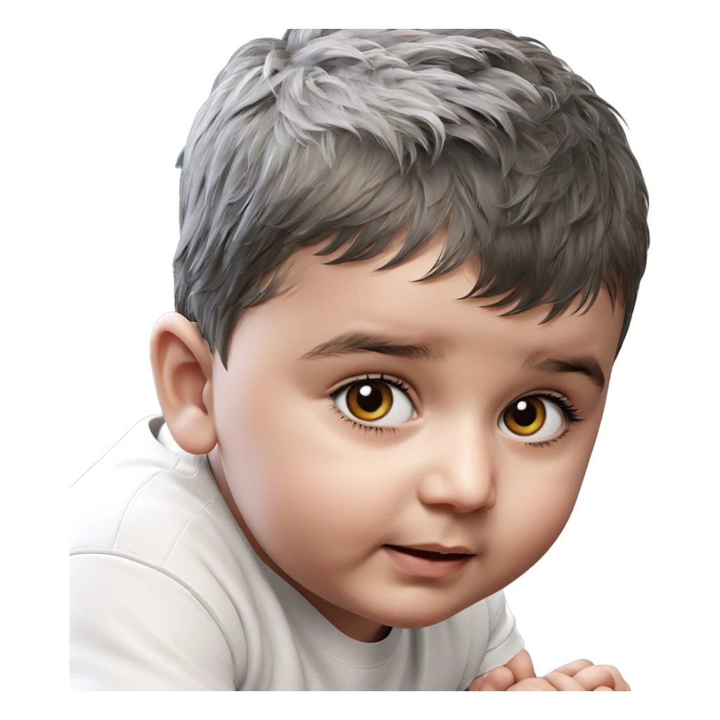 portrait of a calm boy sticker