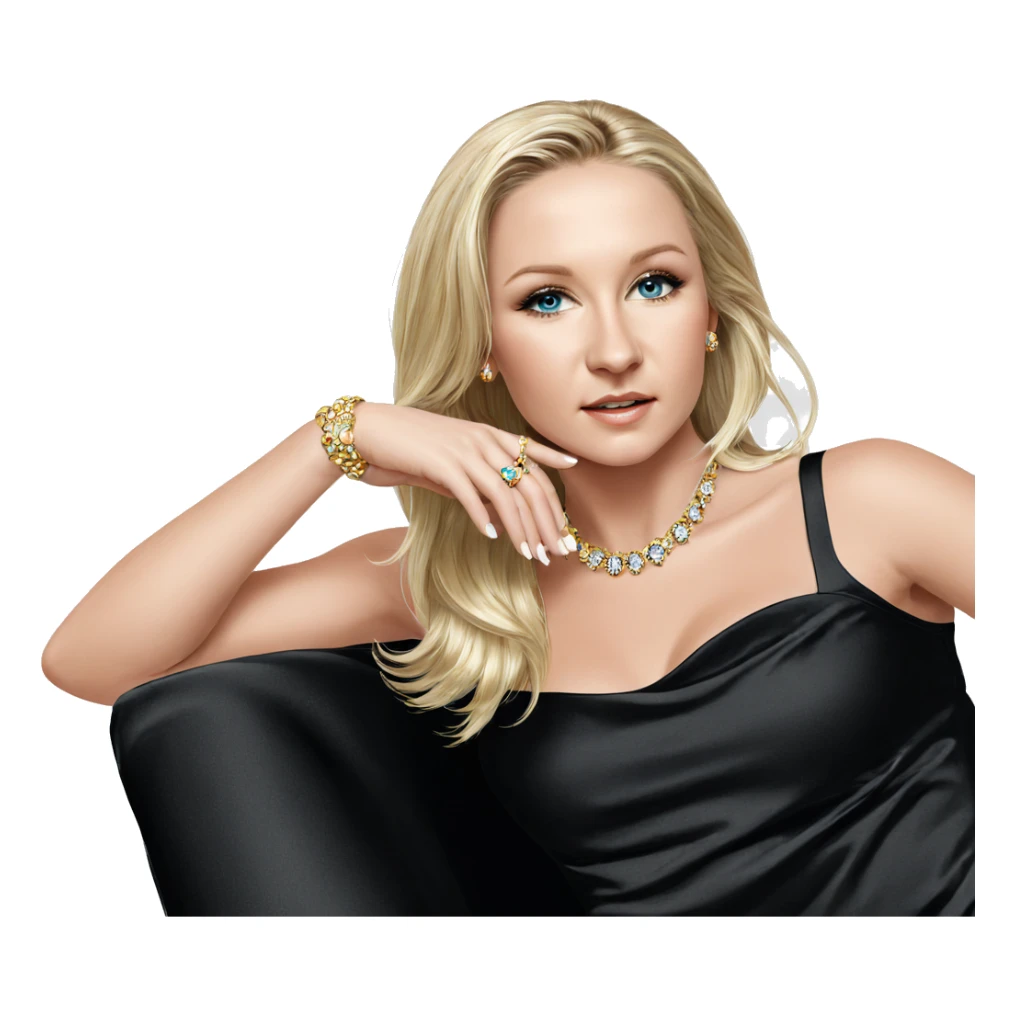 blonde beauty with elegant jewels sticker