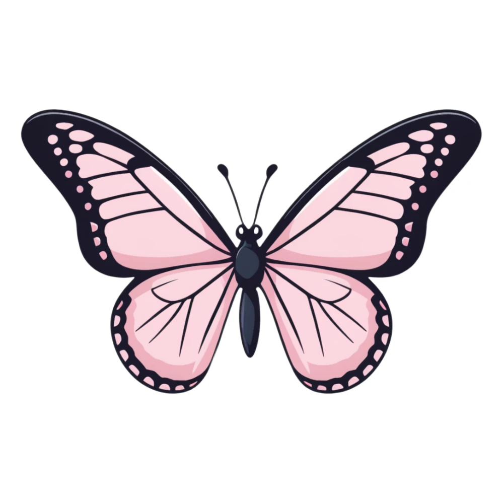 light pink butterfly, simple and cute sticker
