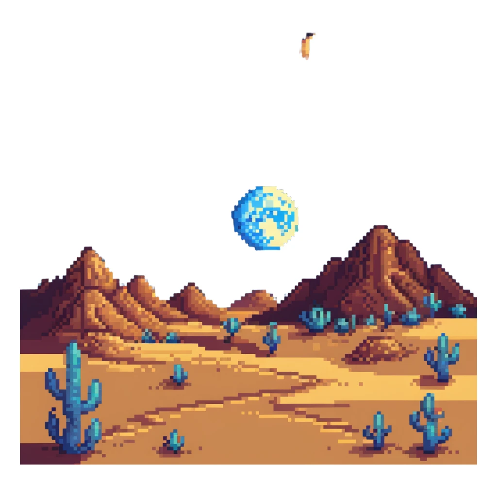 desert night with stars and moon sticker