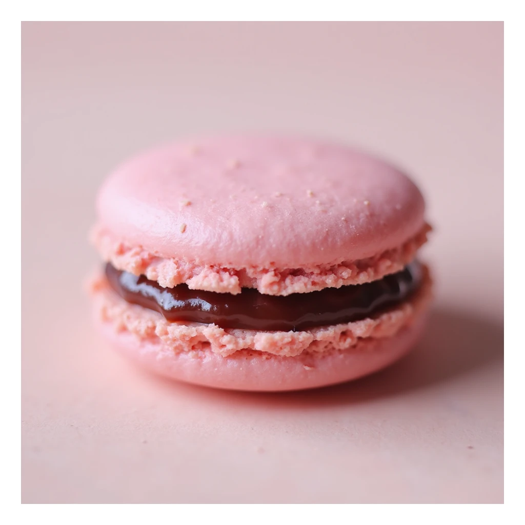 realistic pink macaron, photorealistic style sticker