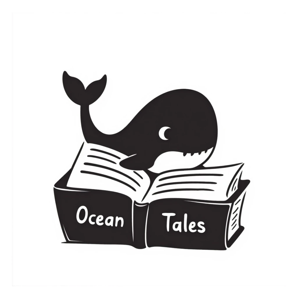 a whale lying on a book sticker