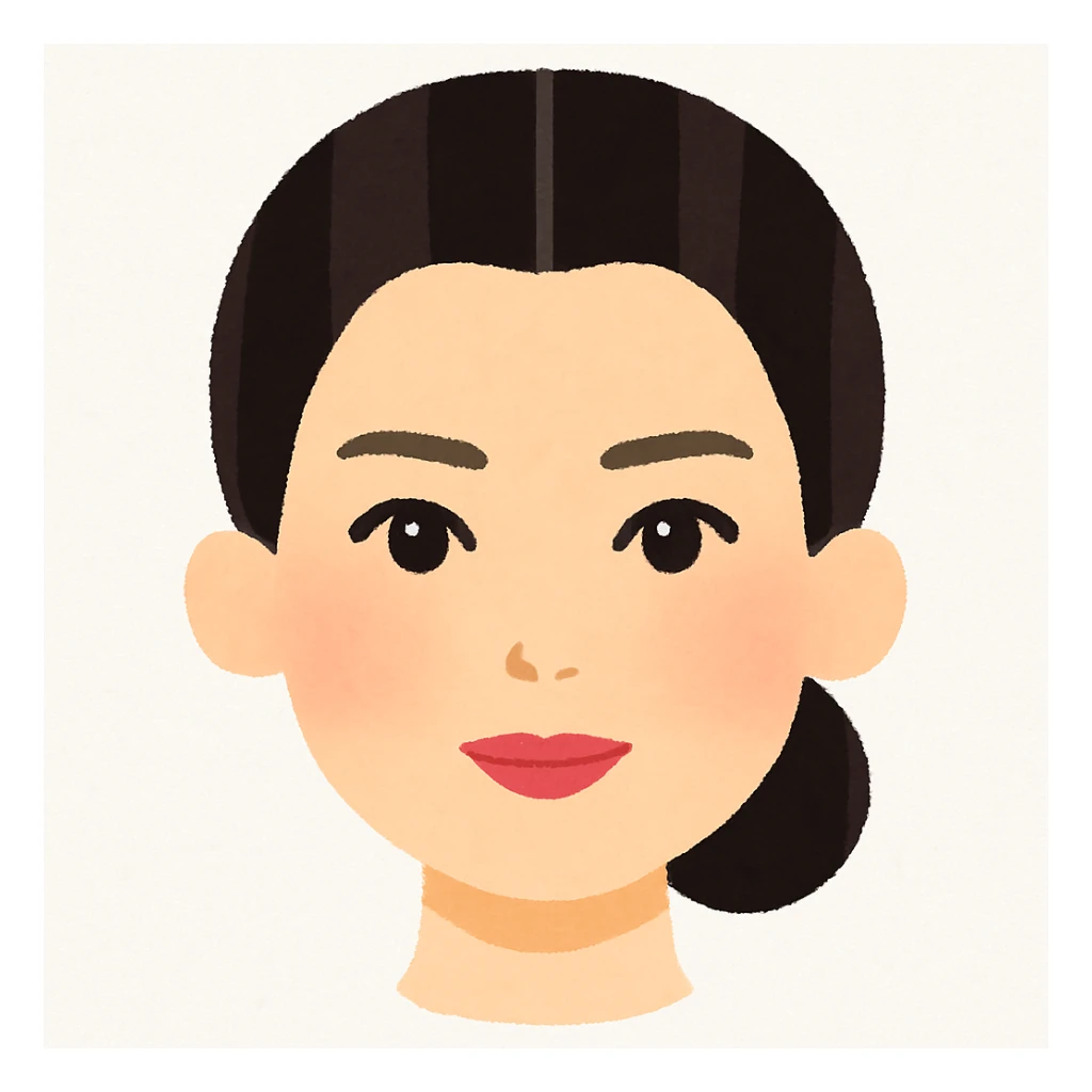 Kendall Jenner's face only, no neck or body, in Irasutoya style sticker