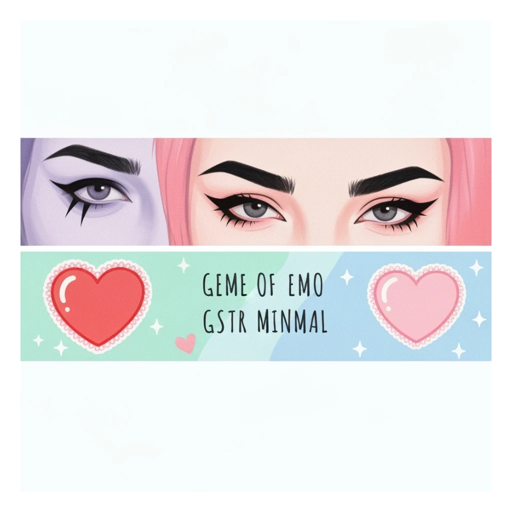 pastel emo banner with a heart accent, cute, expressive, minimal, variation 1 sticker