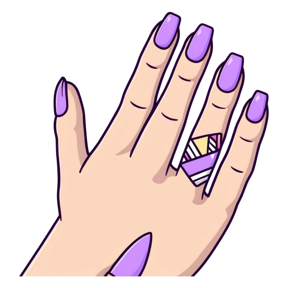 lilac pastel manicure with nail art designs sticker