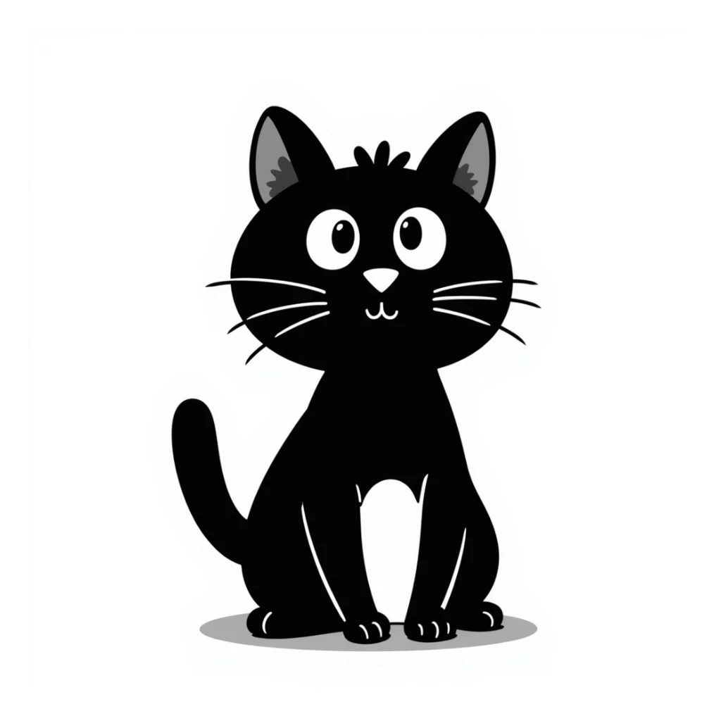 hand drawn doodle of a cat, playful and sketchy sticker