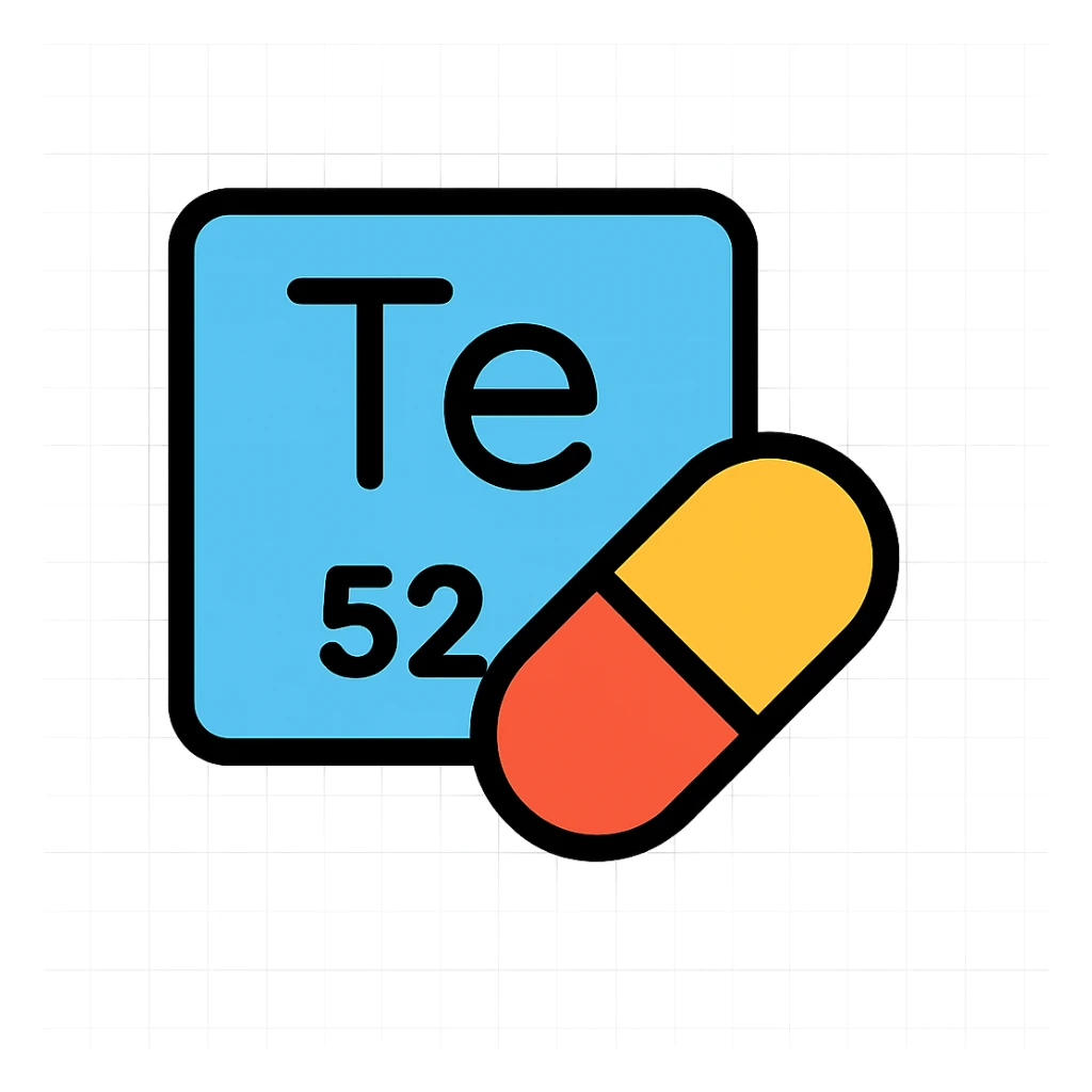 Tellurium emoji icon, representing its use in medicine sticker