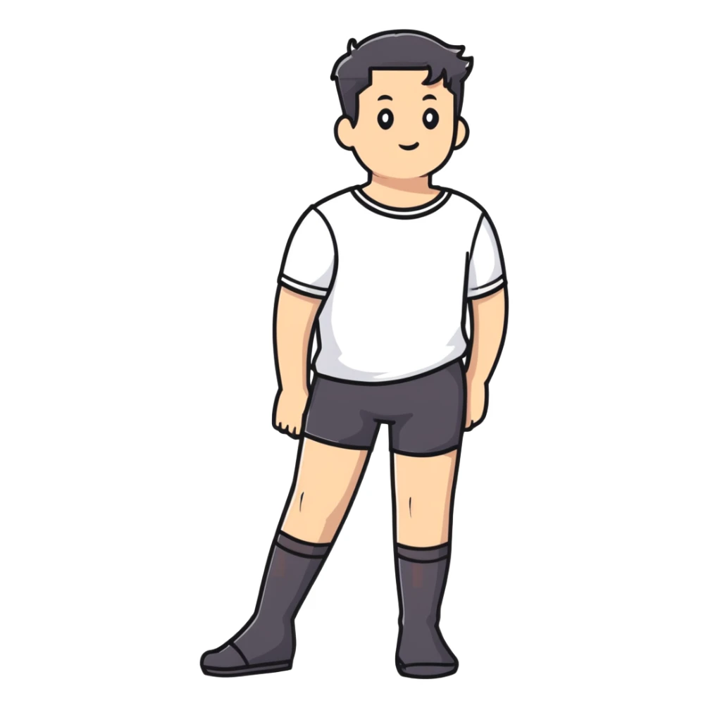 man wearing shorts and black sheer pantyhose sticker