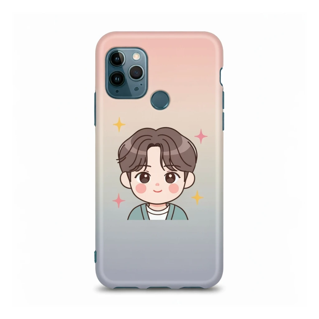 kpop fan phone case, cute, expressive, minimal design sticker