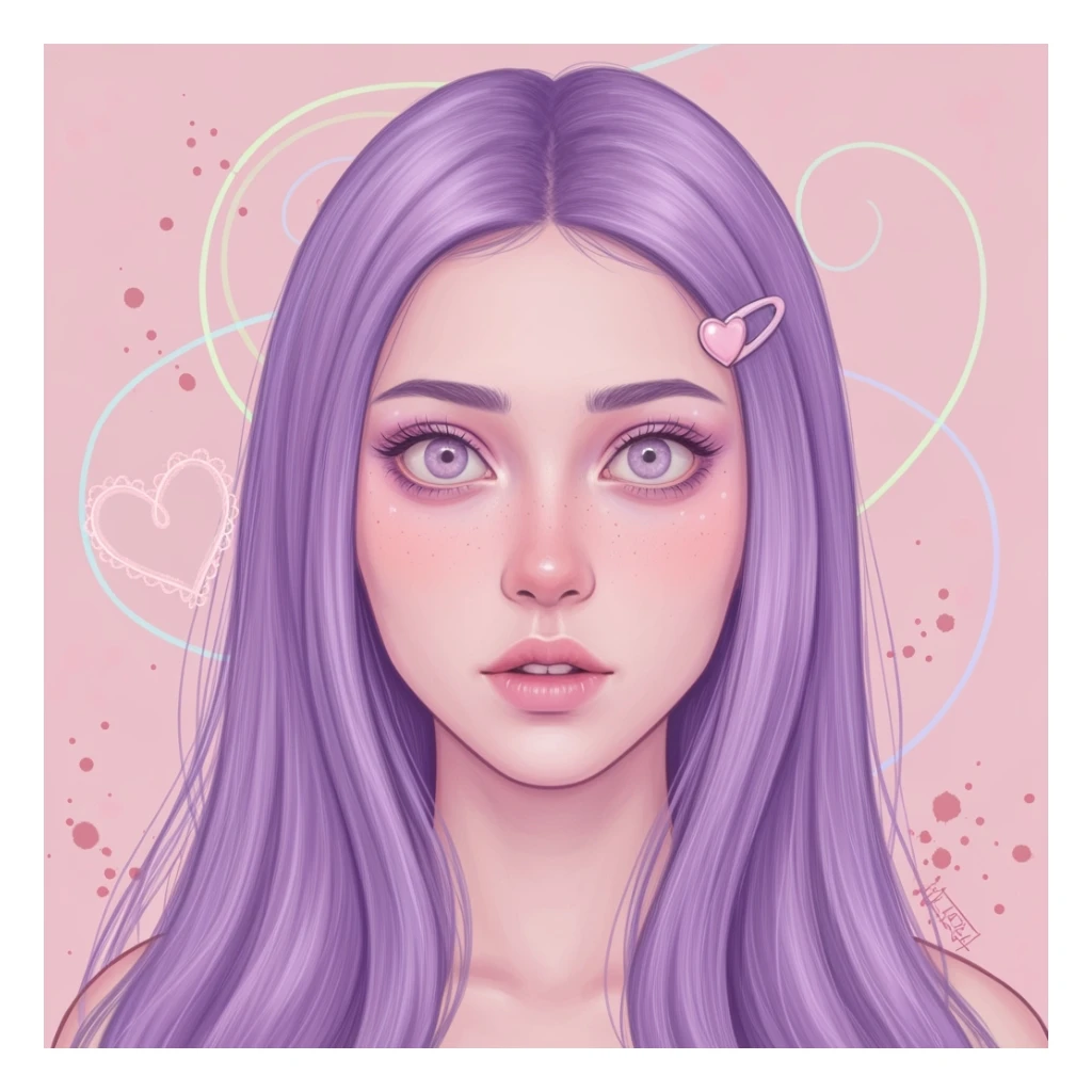 pastel horror profile picture with a heart accent, cute, expressive, minimal, variation 3 sticker