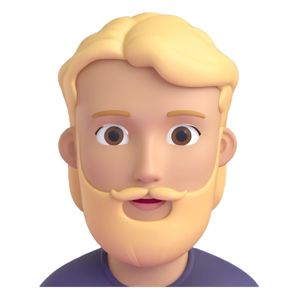 young man with blonde hair and soft beard sticker