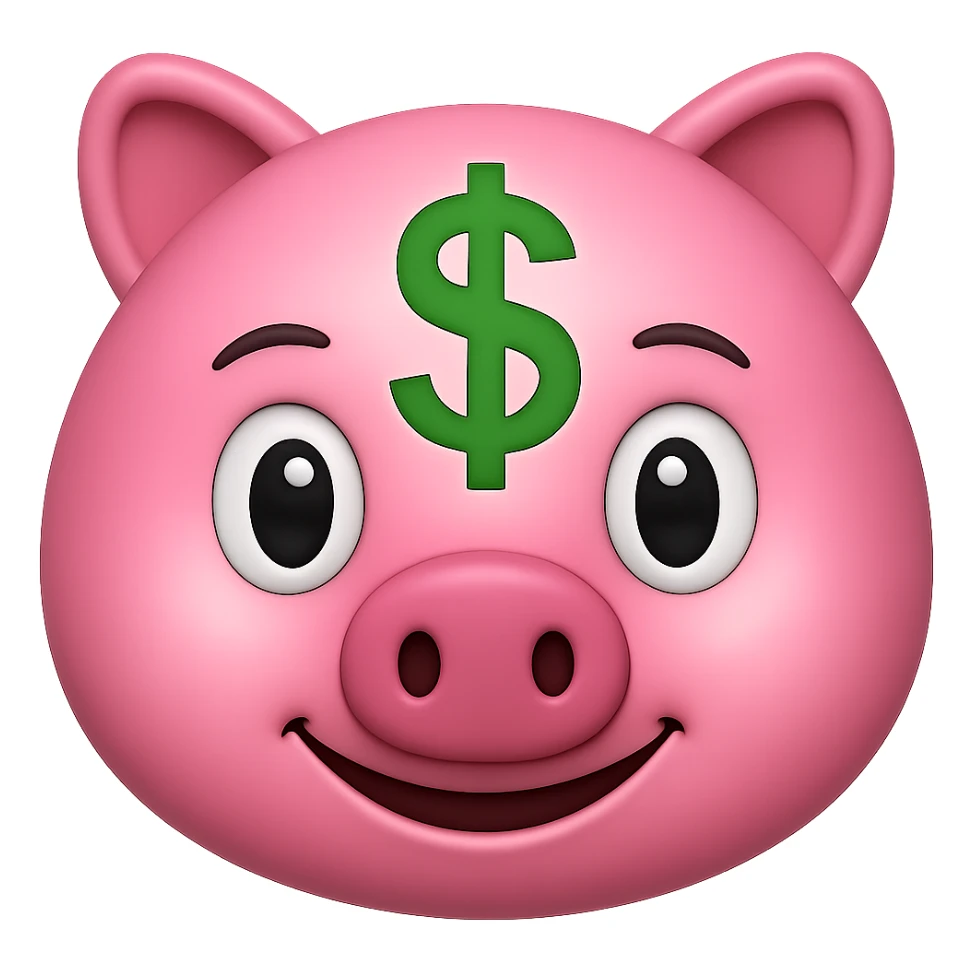 pink money emoji with a dollar sign sticker