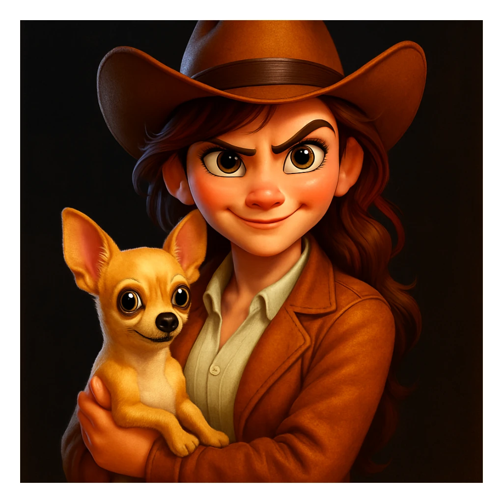 Enhance the image quality with maximum sharpness, fine details, and vibrant colors. Render in a highly expressive Pixar style while keeping the dark background intact. sticker