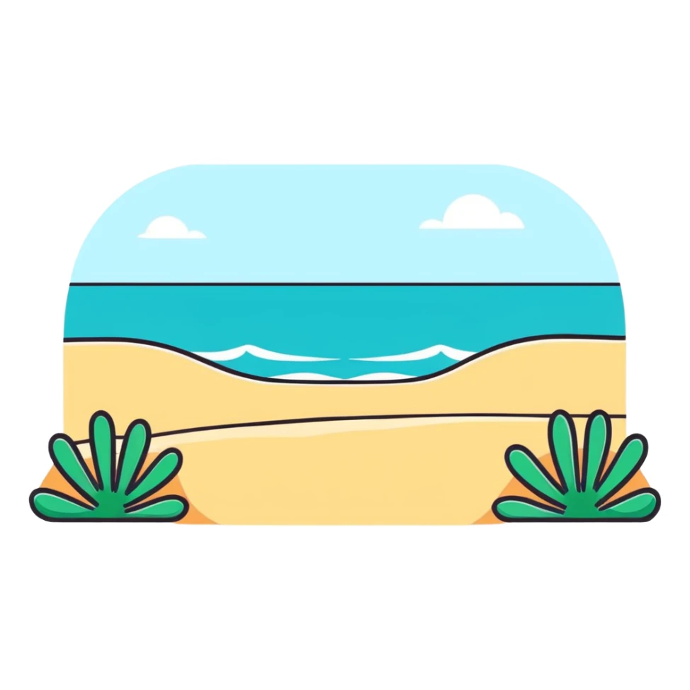 colorful beach windmill spinning in pleasant ocean breeze sticker