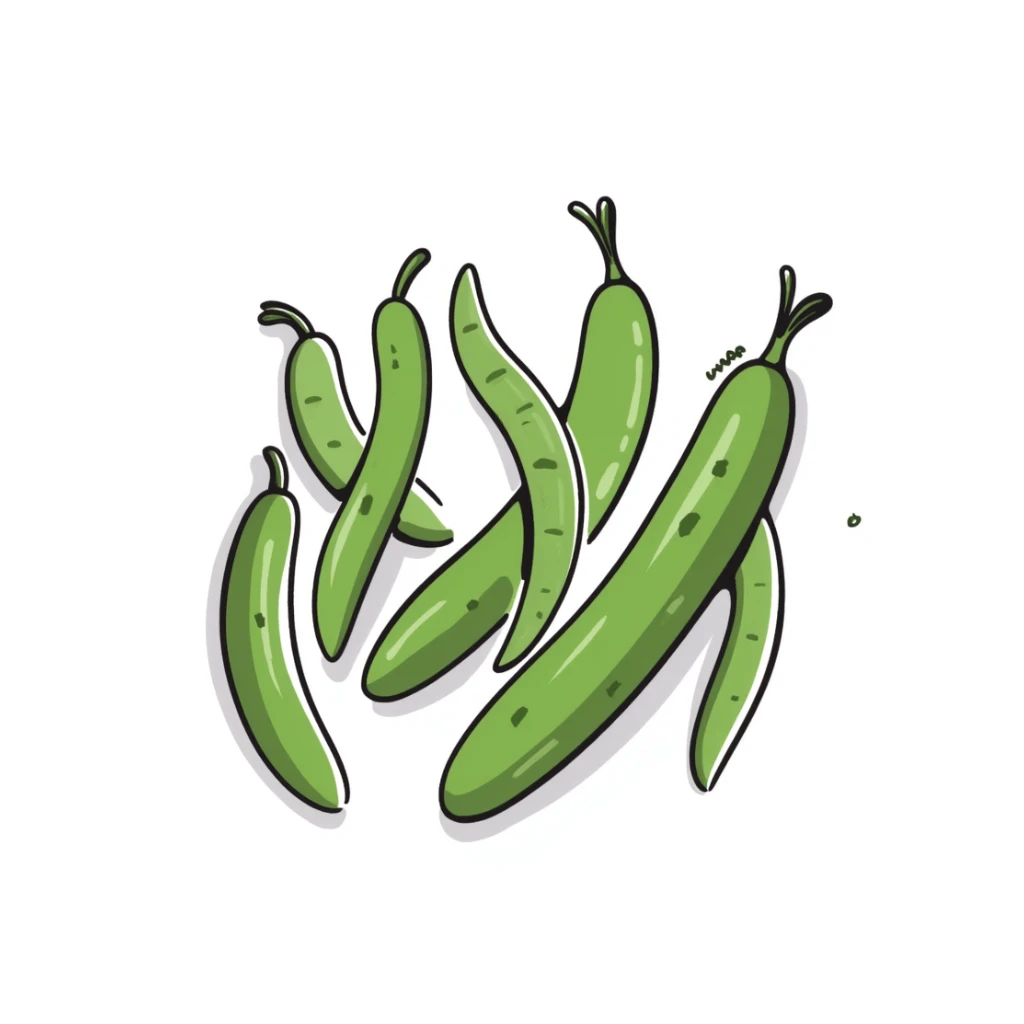 green beans, hand drawn style, notion style doodle sticker