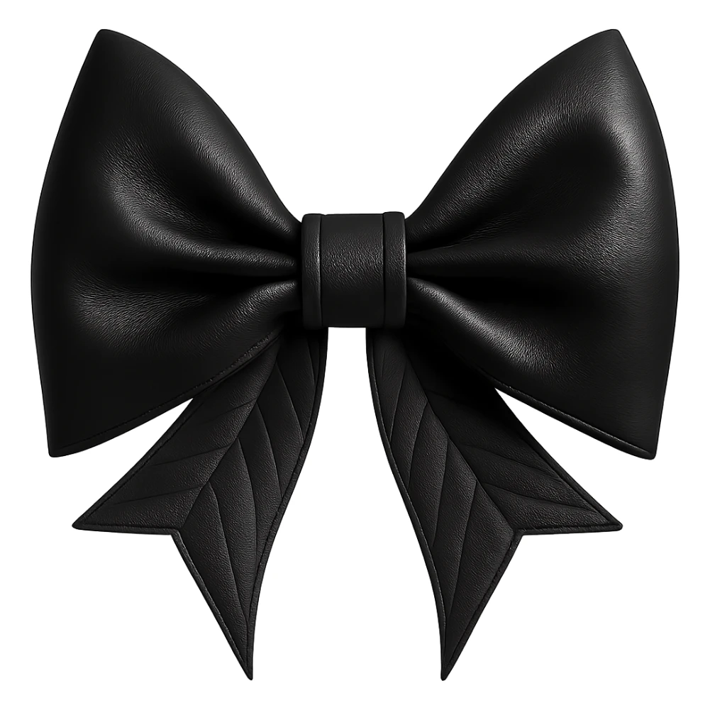 Make the gothic bow black in a photorealistic style, keeping the background transparent. sticker