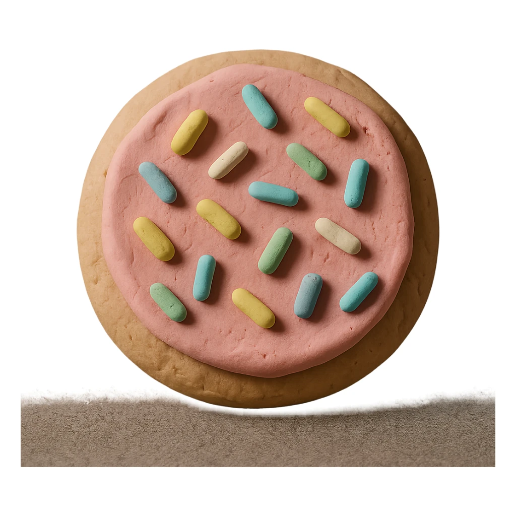 sugar cookie with pink frosting and pastel sprinkles sticker