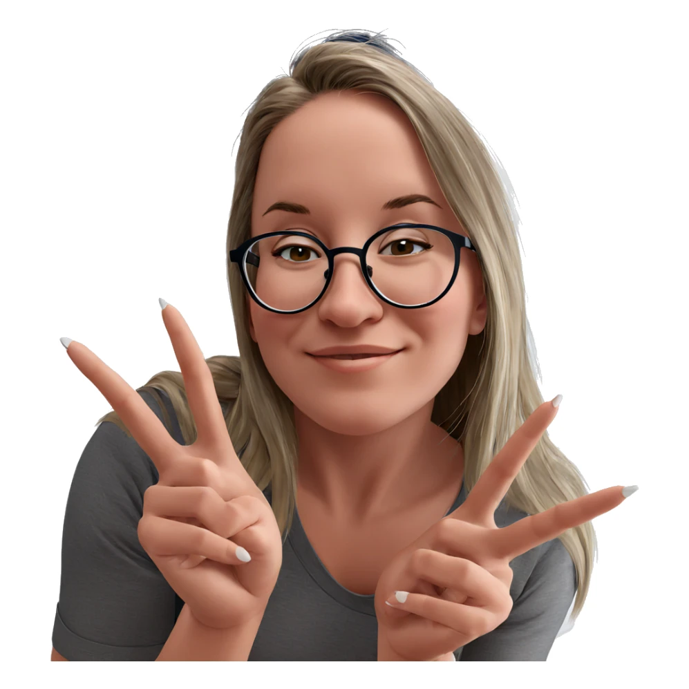 smiling girl with glasses sticker