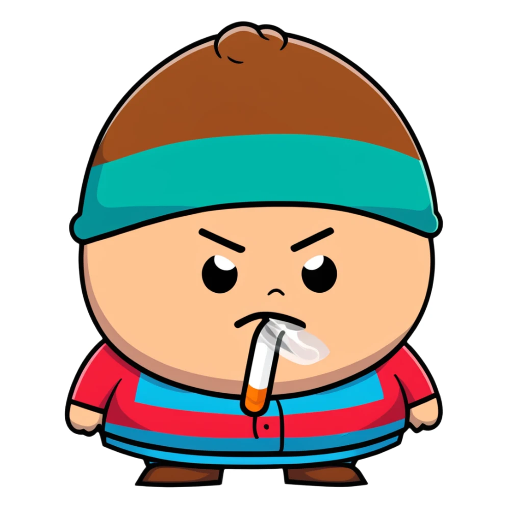 Eric Cartman from South Park smoking sticker